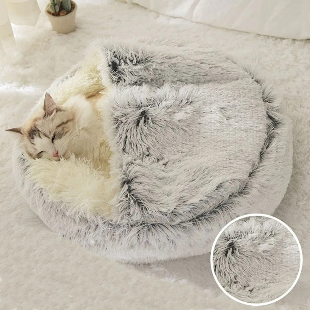 niche pour chat cozynest grise moelleuse