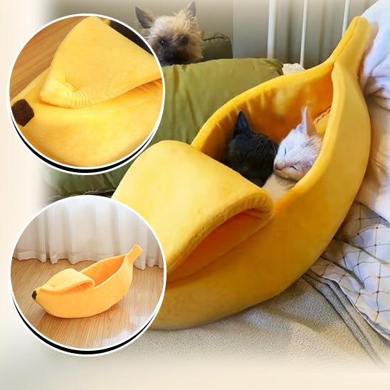 Niche pour chat banane jaune mignonne