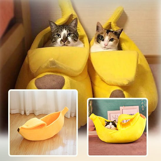 Niche-pour-chat-Banane-jaune-fun