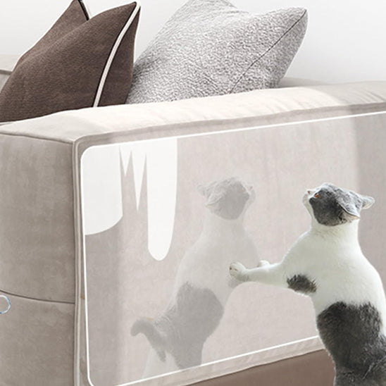 Protection anti griffe chat effet répulsif sur canapé beige – GriffoGard