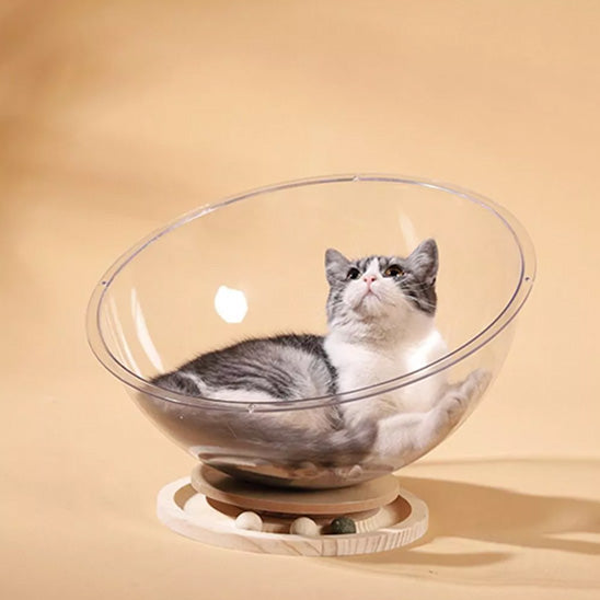 chat recroquevillé dans un couchage fermé offrant une protection rassurante et une base antidérapante