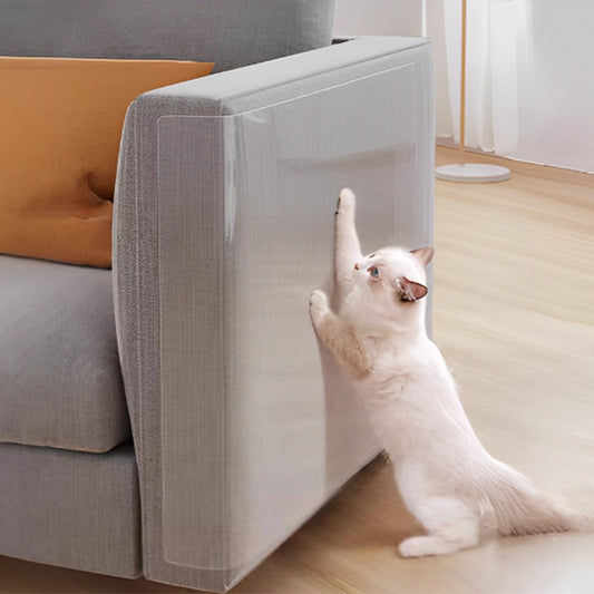 Protection anti griffe chat transparente sur angle de canapé – GriffoGard